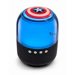 DISNEY - Parlante Portátil Inalámbrico Bt QS-S1 Marvel Capitán América LED