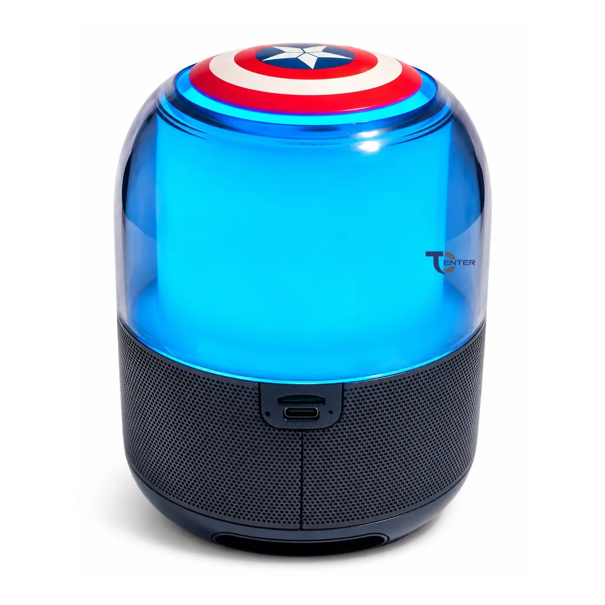 DISNEY - Parlante Portátil Inalámbrico Bt QS-S1 Marvel Capitán América LED