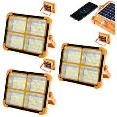 GENERICO - Pack 3 Focos Solares Led Emergencia 200w Usb Carga celular