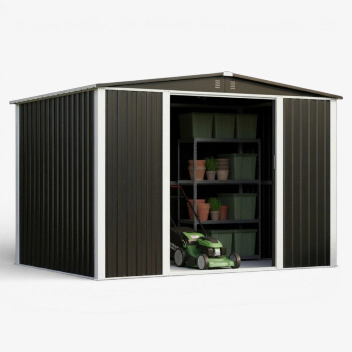 METANEK AMERICAN DESIGN - Bodega Exterior doble techo 300x240 7.2 M2 - Black DS-04