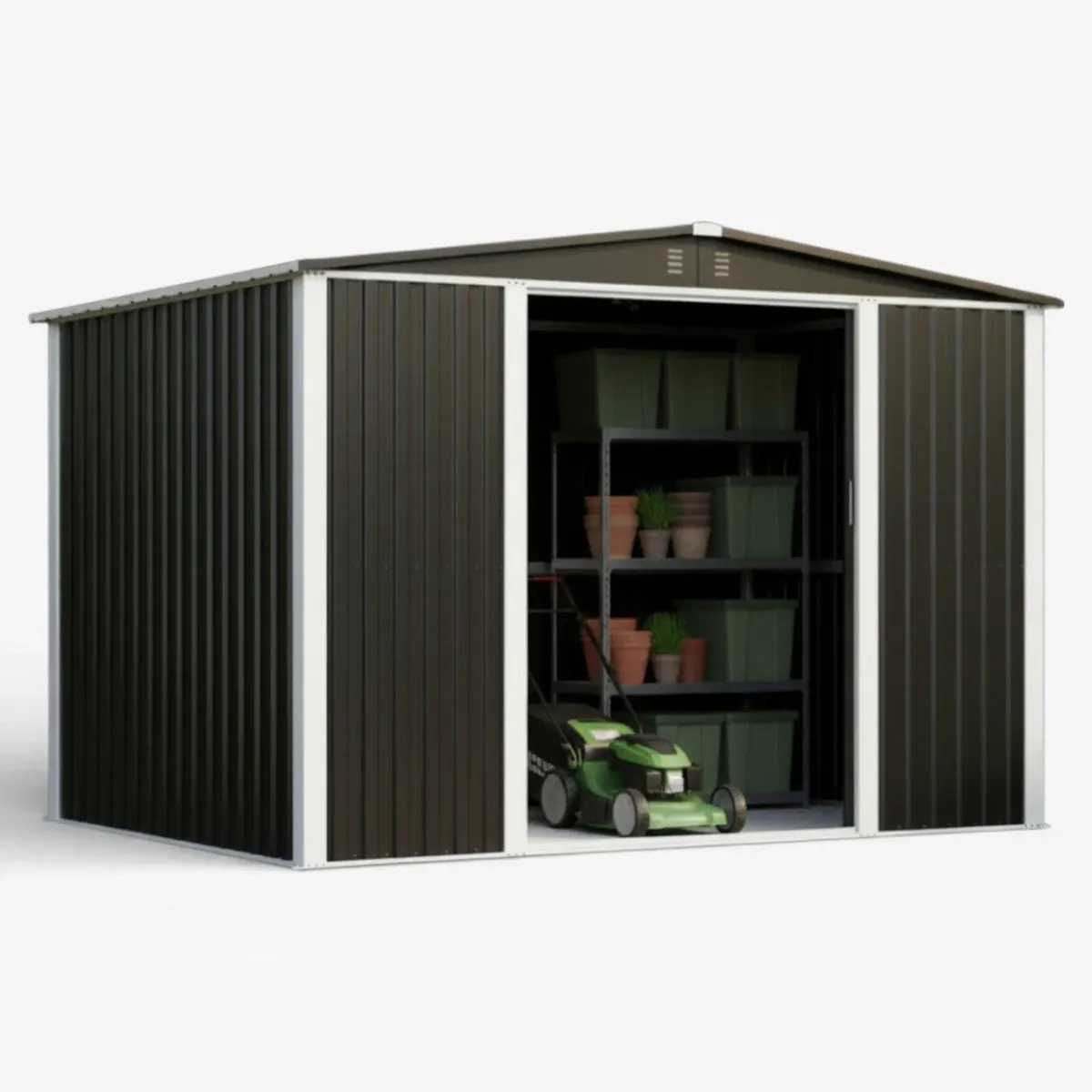 METANEK AMERICAN DESIGN - Bodega Exterior doble techo 300x240 7.2 M2 - Black DS-04