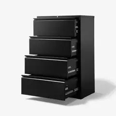 METANEK AMERICAN DESIGN - Kardex Metalico Doble 4 cajones - Mod Black FC-03