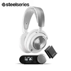 STEEL SERIES - Audífonos Gamer Arctis Nova Pro Wireless White PS5, Inalámbricos Over-Ear con Micrófono y Cancelación de Ruido