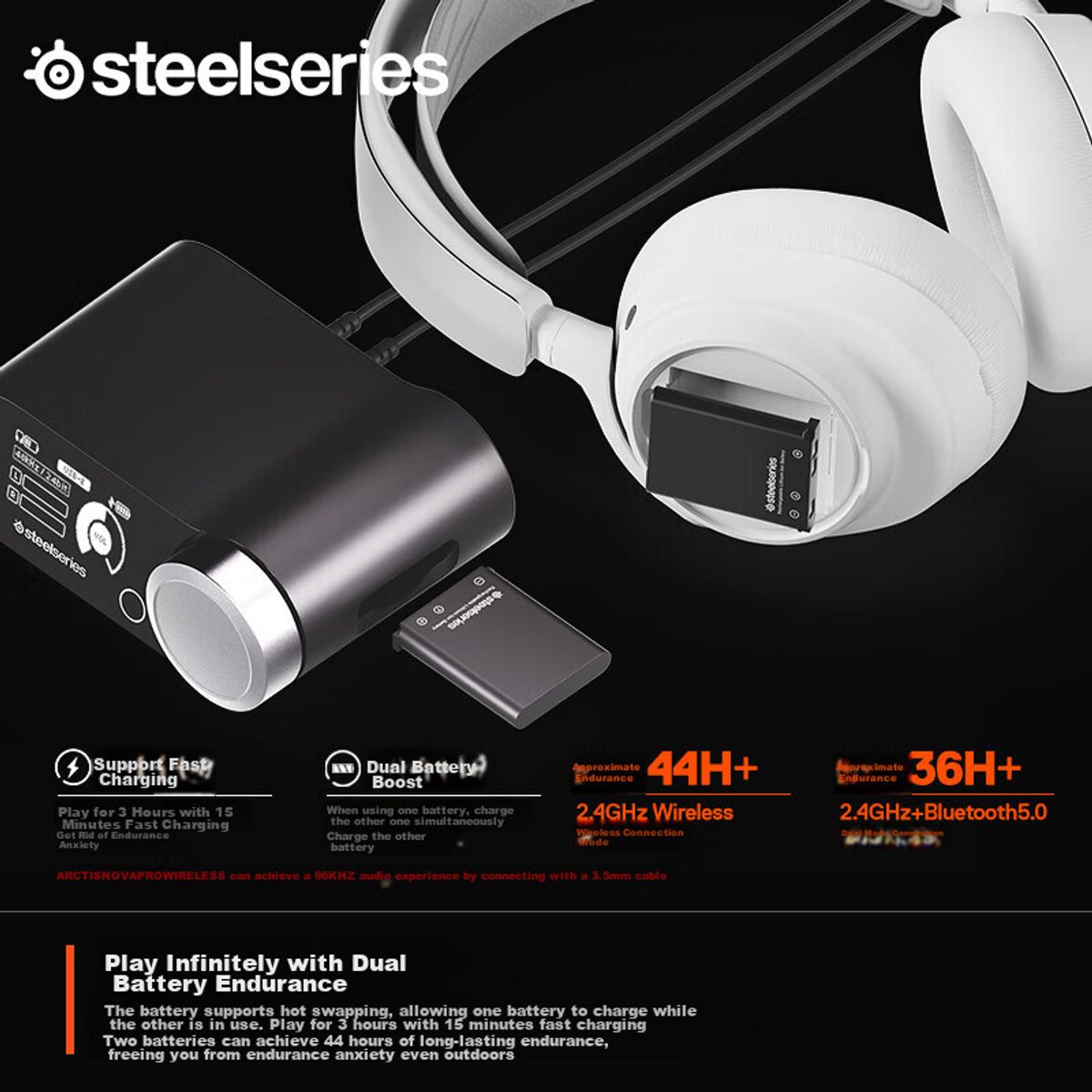 STEEL SERIES - Audífonos Gamer Arctis Nova Pro Wireless Faker Edition White, Inalámbricos Over-Ear con ANC