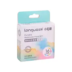 LANGUO - Set De Acuarelas Portátil 16 Colores Macarron -