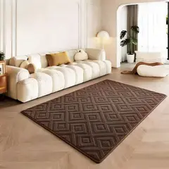 GENERICO - Alfombra Jacquard Con Relieve Texturizado 150x200 Living Color Café