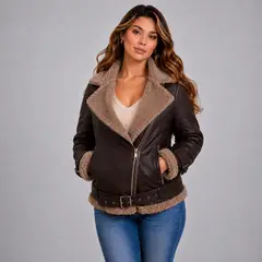 DOBLE V - Chaqueta Aviadora Agamuzada con Chiporro Mujer