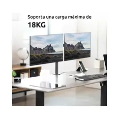 GENERICO - Soporte Articulado Vidita Doble Monitor 13-27 Negro