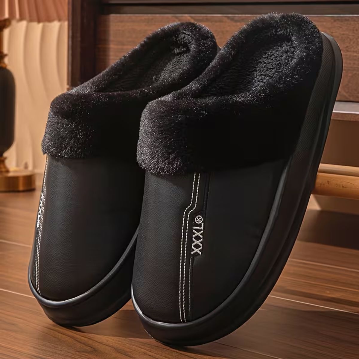 GENERICO - Pantuflas de Piel Antideslizantes Hombre Cuero Sintetico