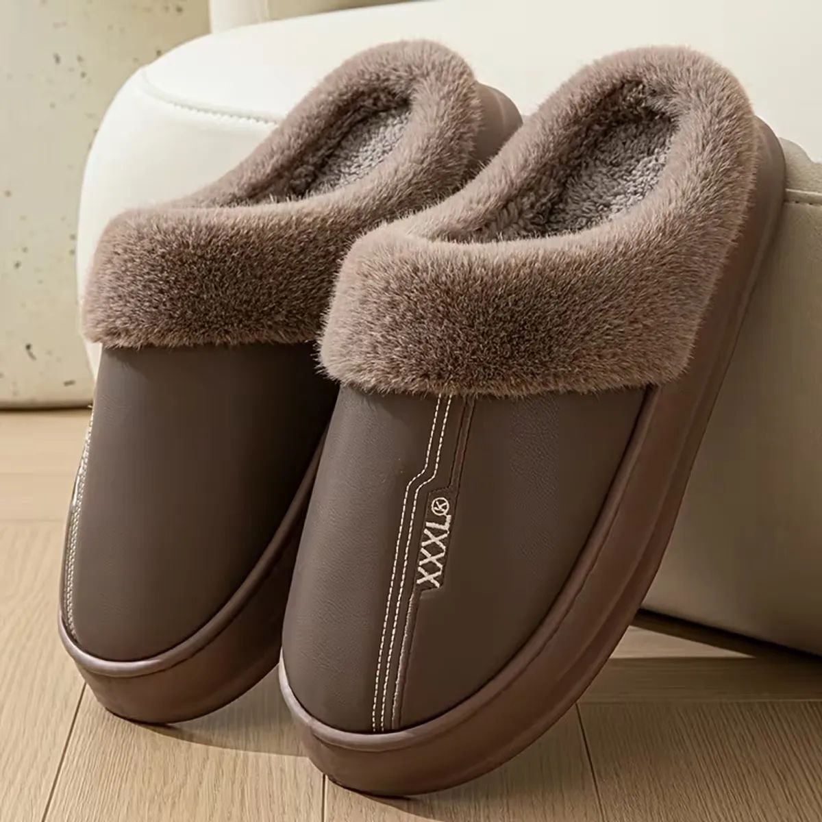 GENERICO - Pantuflas de Piel Antideslizantes Hombre Cuero Sintetico