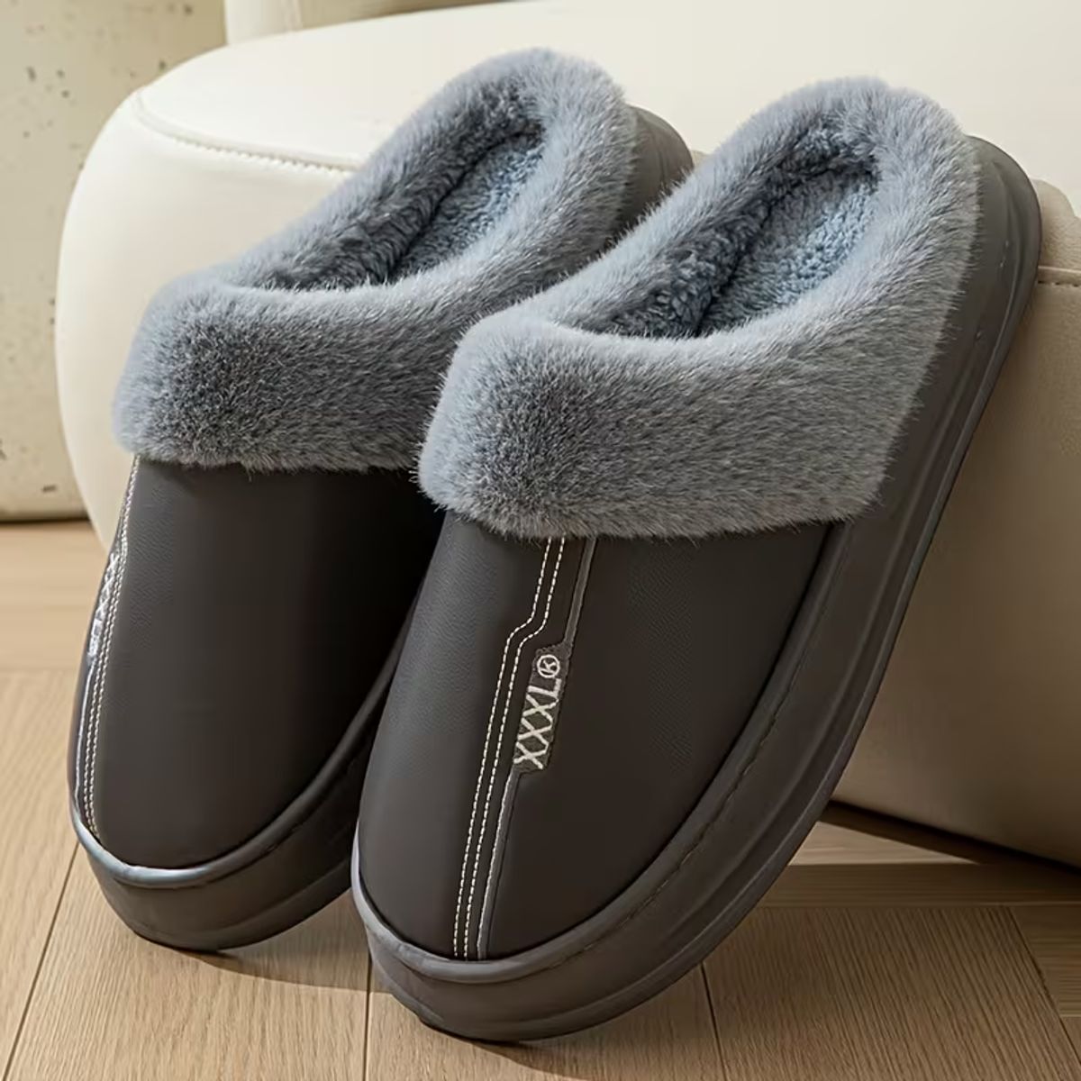GENERICO - Pantuflas de Piel Antideslizantes Hombre Cuero Sintetico