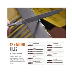GENERICO - Juego de Limas Hi Spec 25 Piezas Acero Carbono Para Metal y Madera