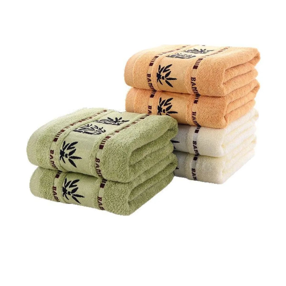 GENERICO - Pack 6 Toallas De Baño Algodón Con Bambú Multicolor