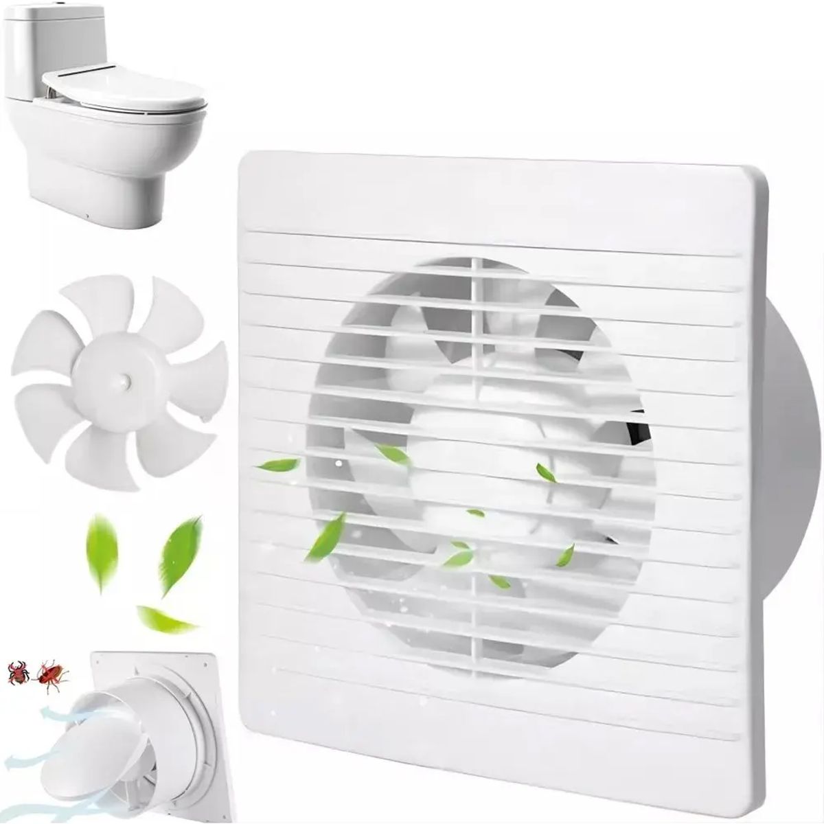 GENERICO - Extractor Ventilador Aire Silencioso Para Baño Cocina Hotel 4 Pulgadas Color Blanco