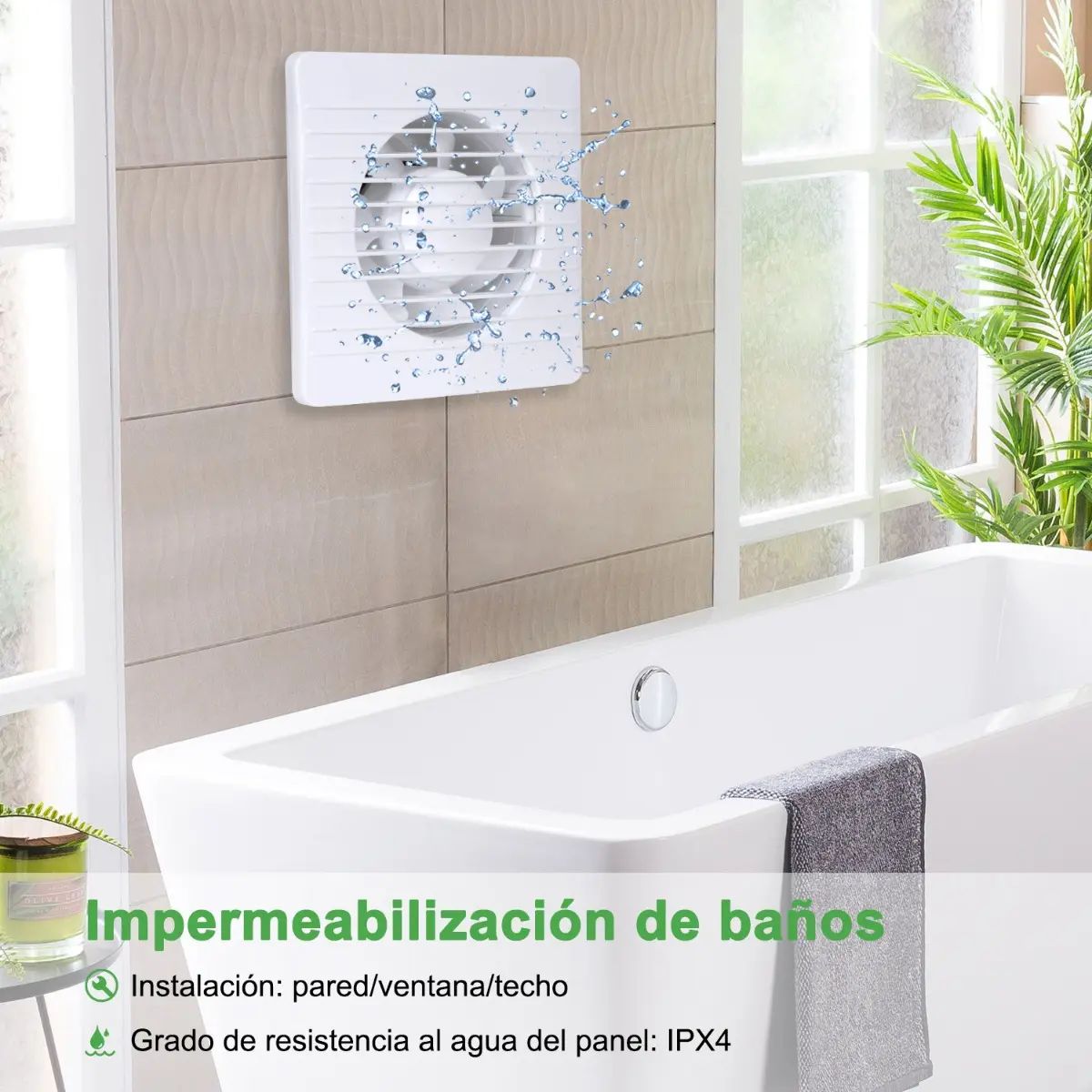 GENERICO - Extractor Ventilador Aire Silencioso Para Baño Cocina Hotel 4 Pulgadas Color Blanco