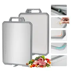 GENERICO - Tabla De Cortar Picar Reversible Acero Inoxidable 304