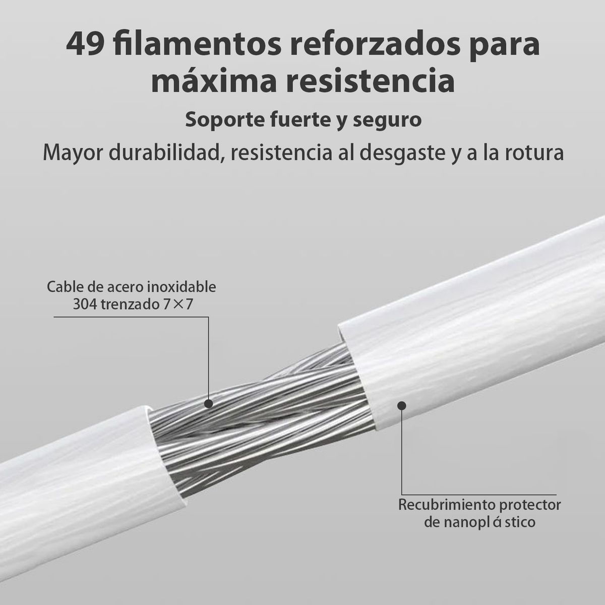 VIDITA - Tendedero Retráctil 5.2m Acero Inoxidable 304 De Pared