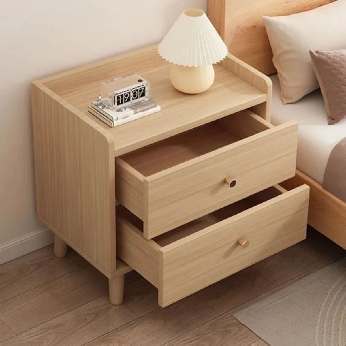 GENERICO - Velador 2 Niveles Con Cajones 403453.5cm Color Madera