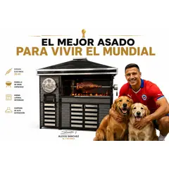 GENERICO - Quincho Titan Uruguaya Elquincho 2.14m con Espada Eléctrica 25kg Campana y Horno Edición Mundial Parrillera