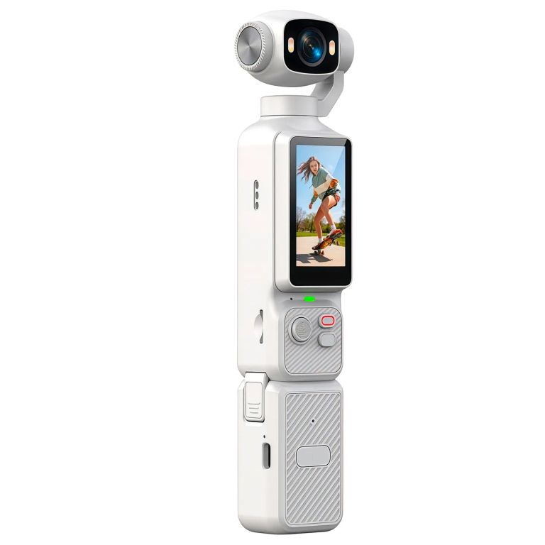 Cámara Portátil Rotable 180 Autonomía Extendida Selfies y Video para Redes Sociales · Blanco