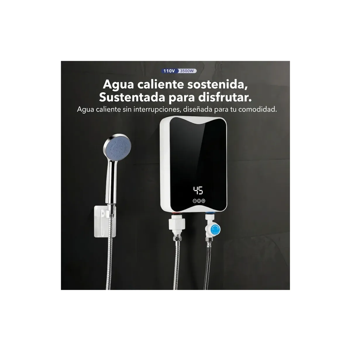 GENERICO - Mini Calentador De Agua Para Ducha Moderno Led