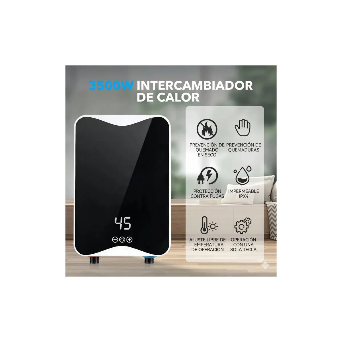 GENERICO - Mini Calentador De Agua Para Ducha Moderno Led