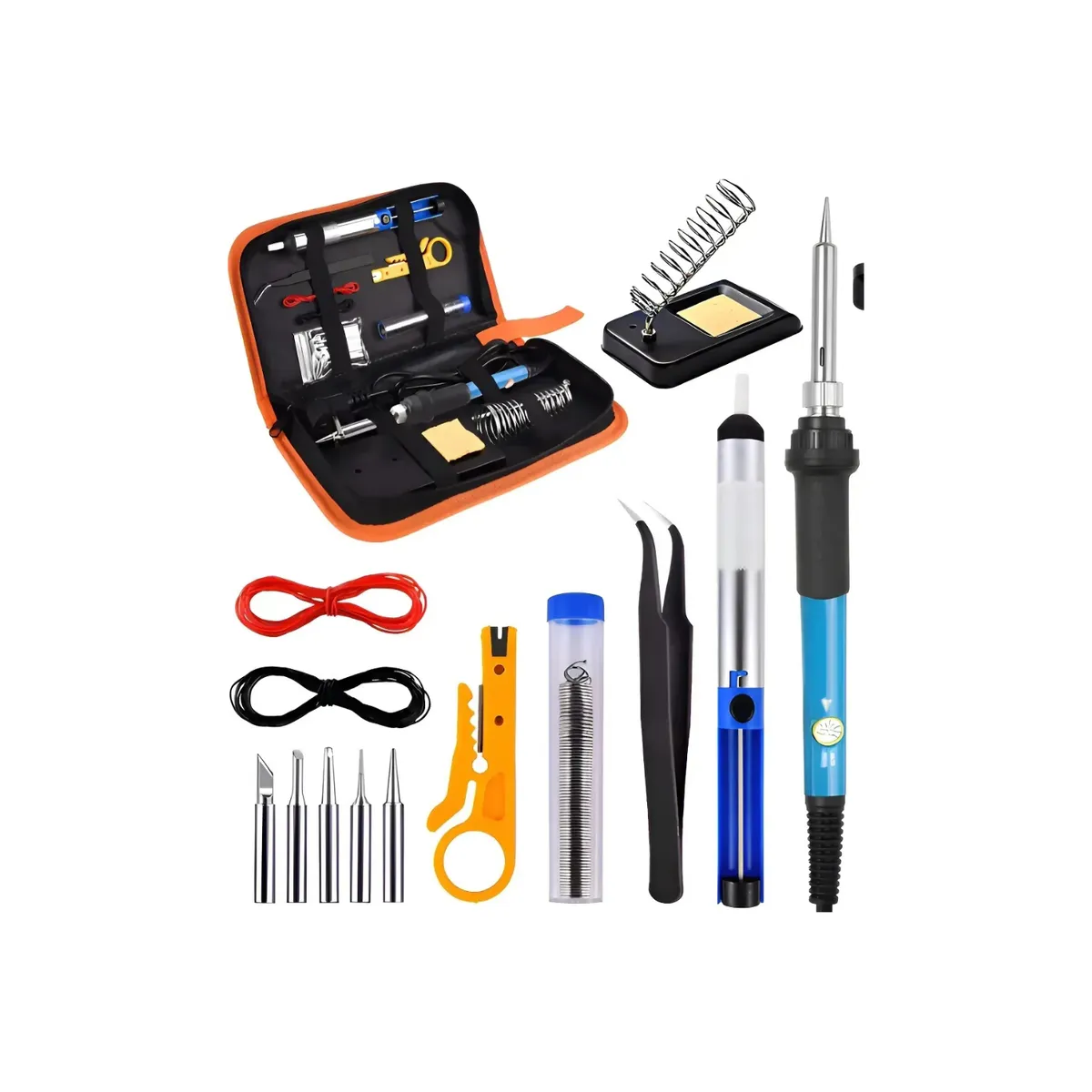 GENERICO - Kit Cautín Soldador Eléctrico Profesional 60w Con Accesorios