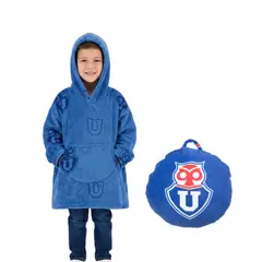 WINDSOR - Poncho poleron Cojín niño U de Chile Azul talla 6-10
