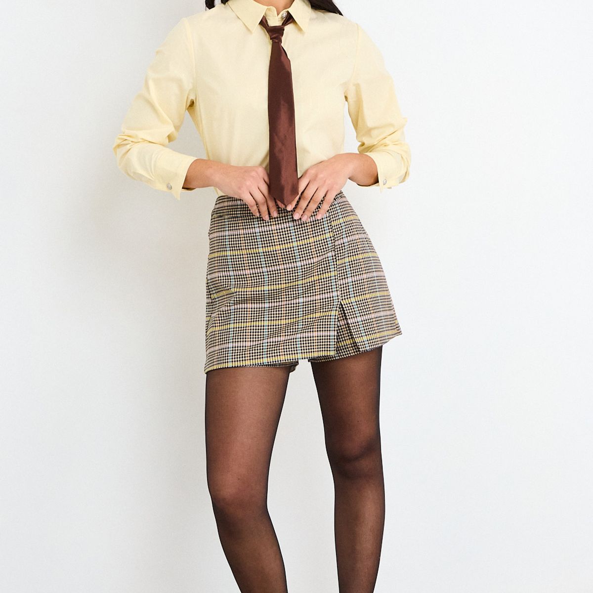 IO - Falda Short Fantasia Mujer Café Io