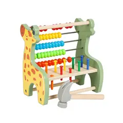 BABYLUNA - Juguete Didáctico Matemático Jirafa Abaco En Madera y Cuentas de Colores