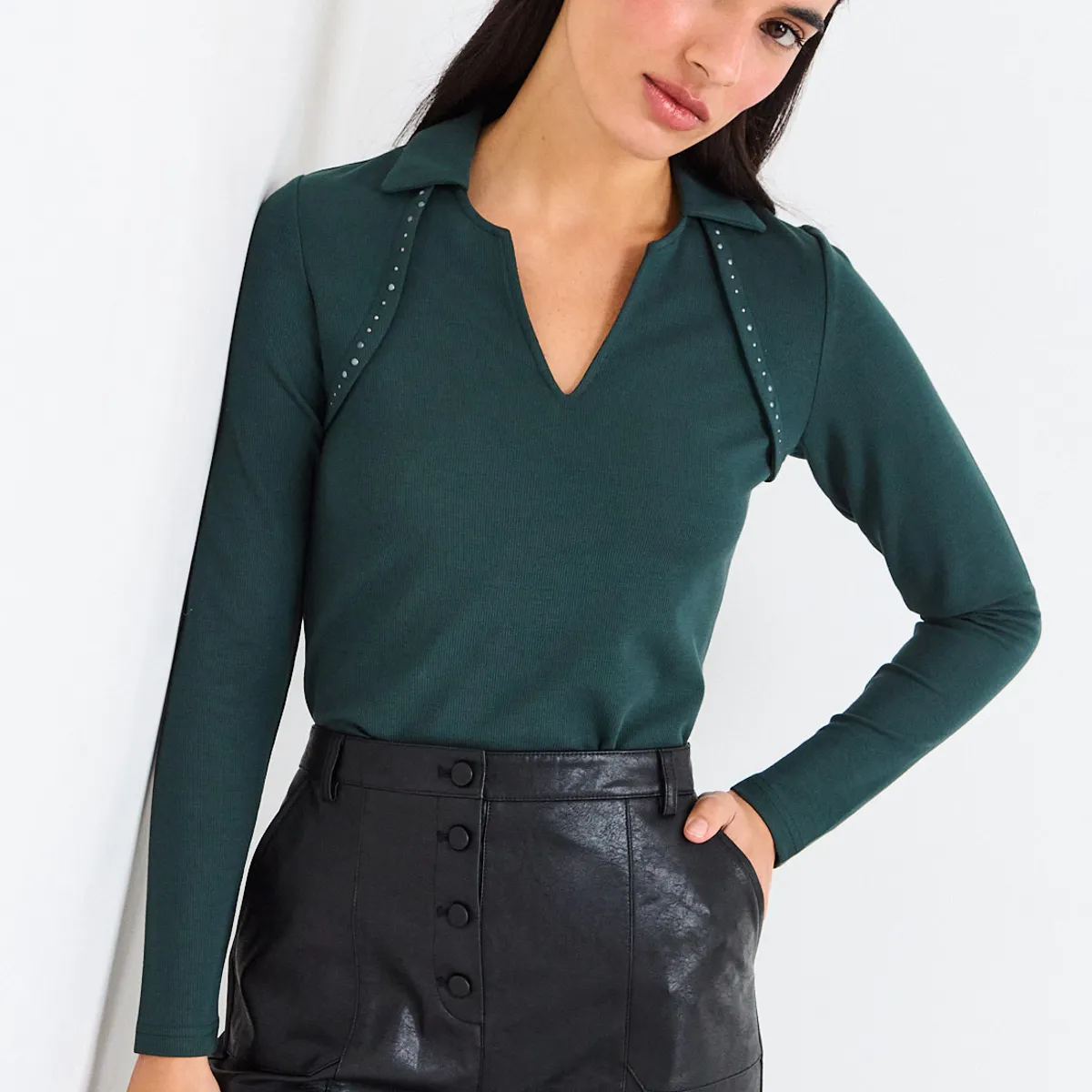 IO - Polera Lisa Mujer Verde Io