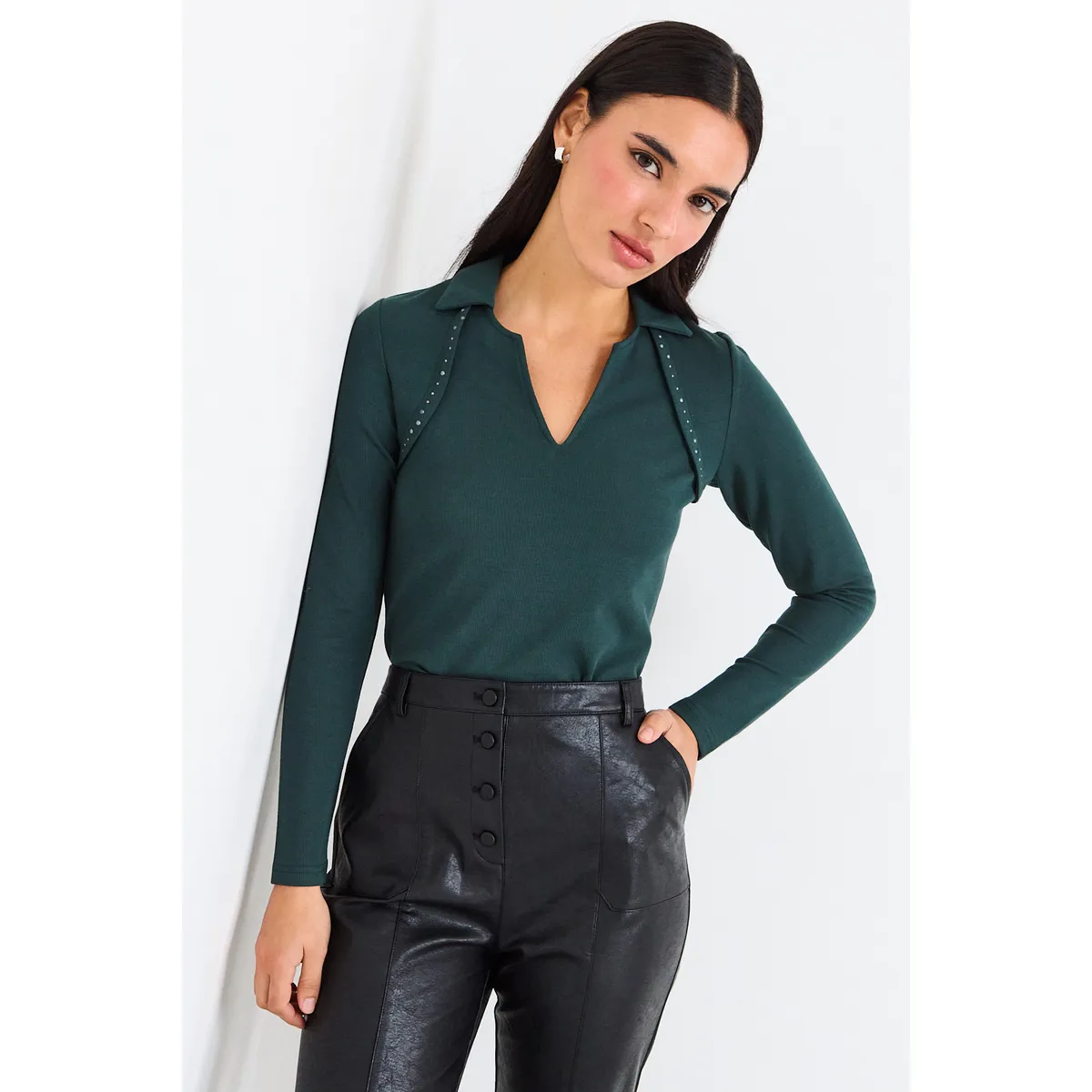 IO - Polera Lisa Mujer Verde Io