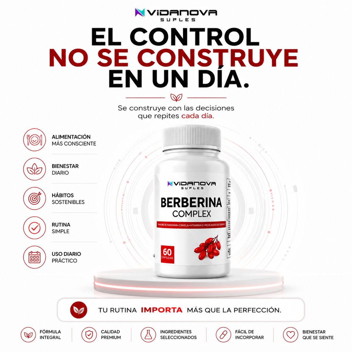VIDANOVA - Berberina Complex Con Cromo Y Vinagre De Manzana 60 Caps