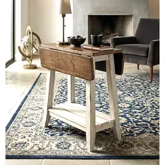 MSA MUEBLES SANTA ANA - Mesa Lateral Auxiliar Mariposa Old White