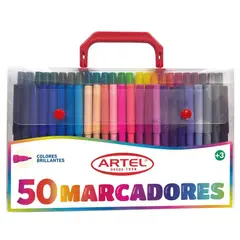 ARTEL - Estuche 50 Marcadores Colores Brillantes