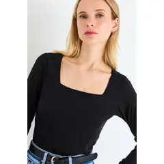 ASH - Blusa Lisa Mujer Negro