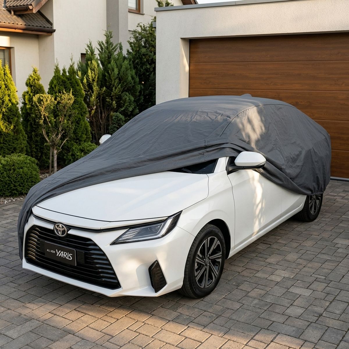 ARMONIA - Funda Cubre Auto Gris Plomo Protectora Modelo - Yaris Sedan
