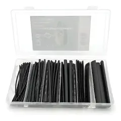 DRL - Kit De Mangas Termocontraibles 100 Unidades Medidas Negro Negro