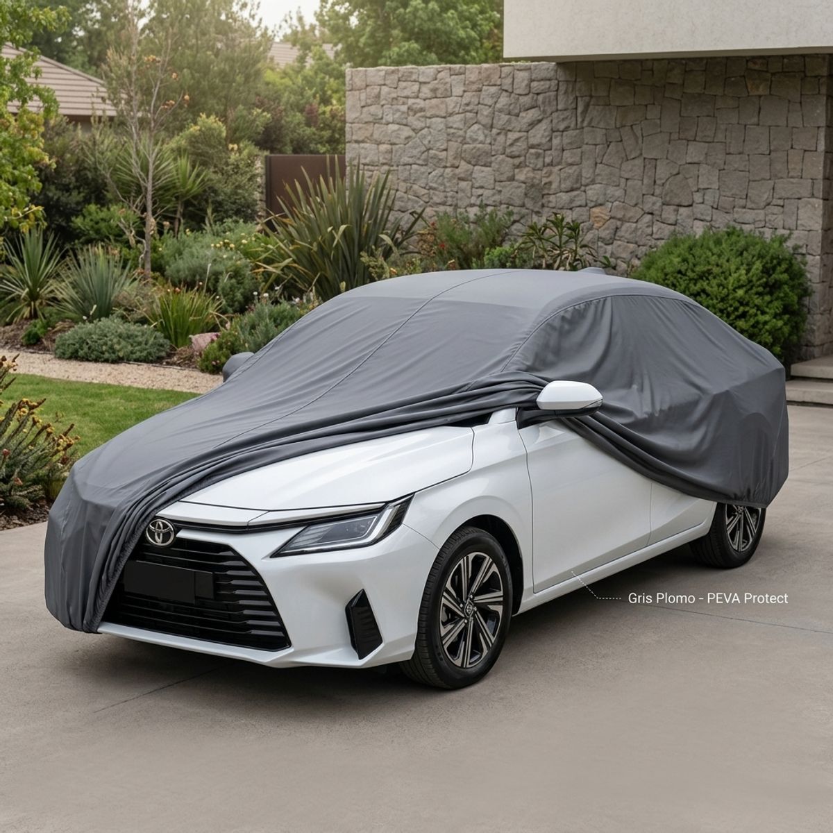 ARMONIA - Funda Cubre Auto Gris Plomo Protectora - Yaris Sedan