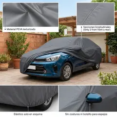 ARMONIA - Funda Cubre Auto Gris Plomo Protectora Soluto Calidad Premium