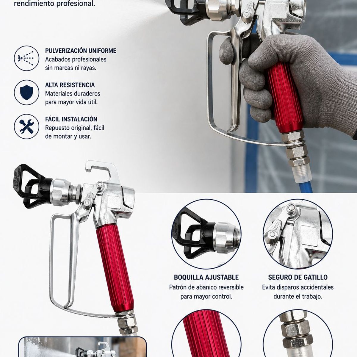 ERUX - Pistola De Alta Presion Para Airless 3600 Psi / 795 , 495