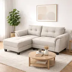 SOFAS HOME - SECCIONAL ZIBA CHENILLE BEIGE IZQUIERDO