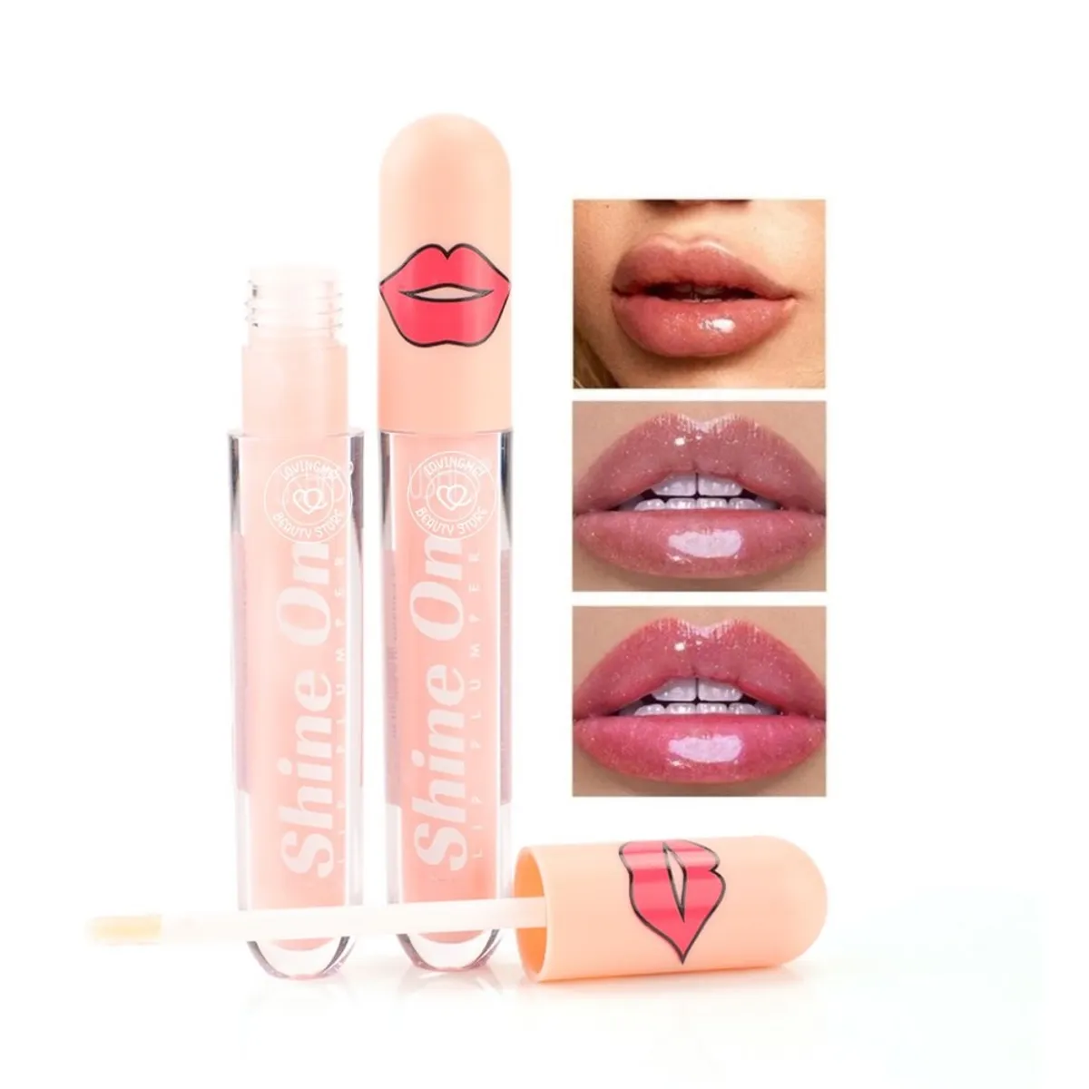 MAX BELLE - Brillo Voluminizador Con Glitter Labios Grandes Y Hermosos