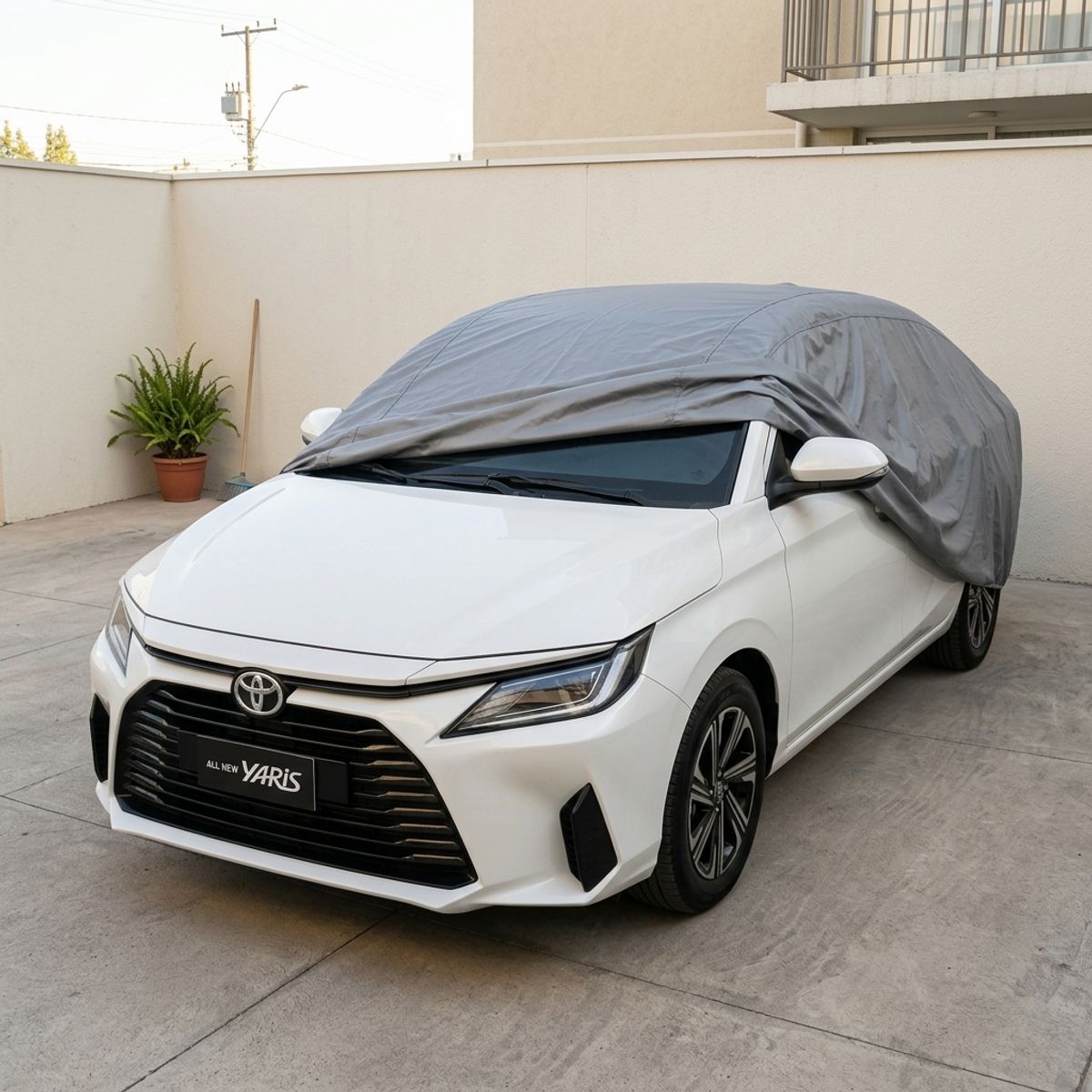 ARMONIA - Funda Cubre Auto Gris Plomo Protectora Modelo - Yaris Sedan
