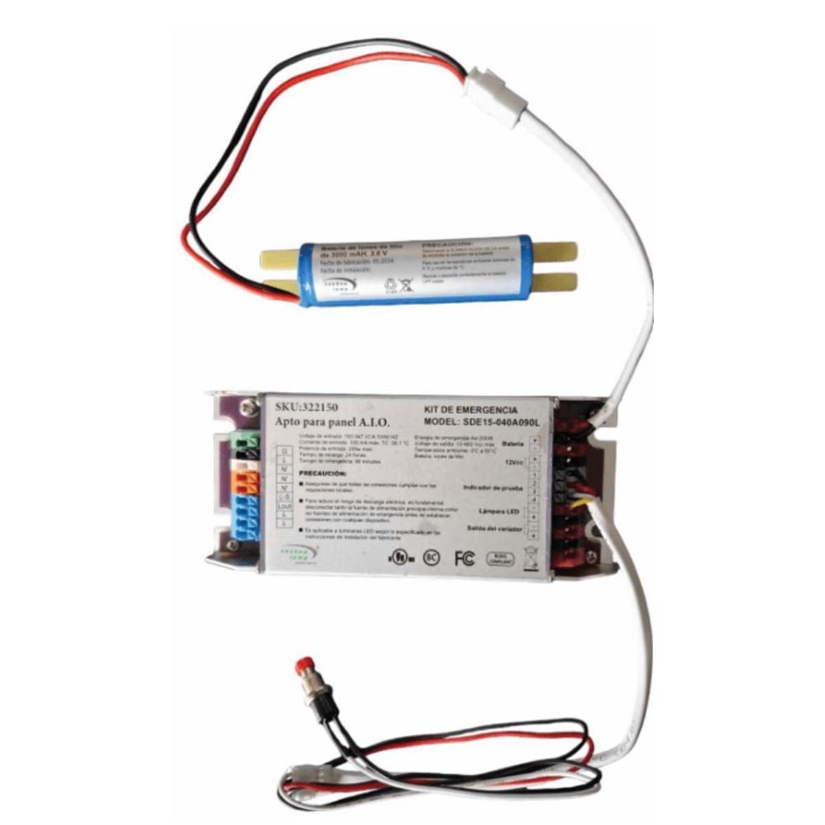 TECHNOLAMP - Kit De Emergencia Para Panel Aio Led 20-400V Salida 200W