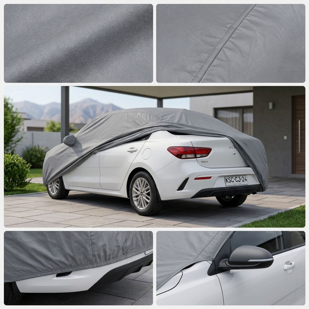 ARMONIA - Funda Cubre Auto Gris Protectora - Kia 4   7EF