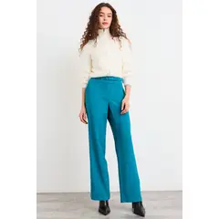 IO - Pantalon Liso Mujer Turquesa