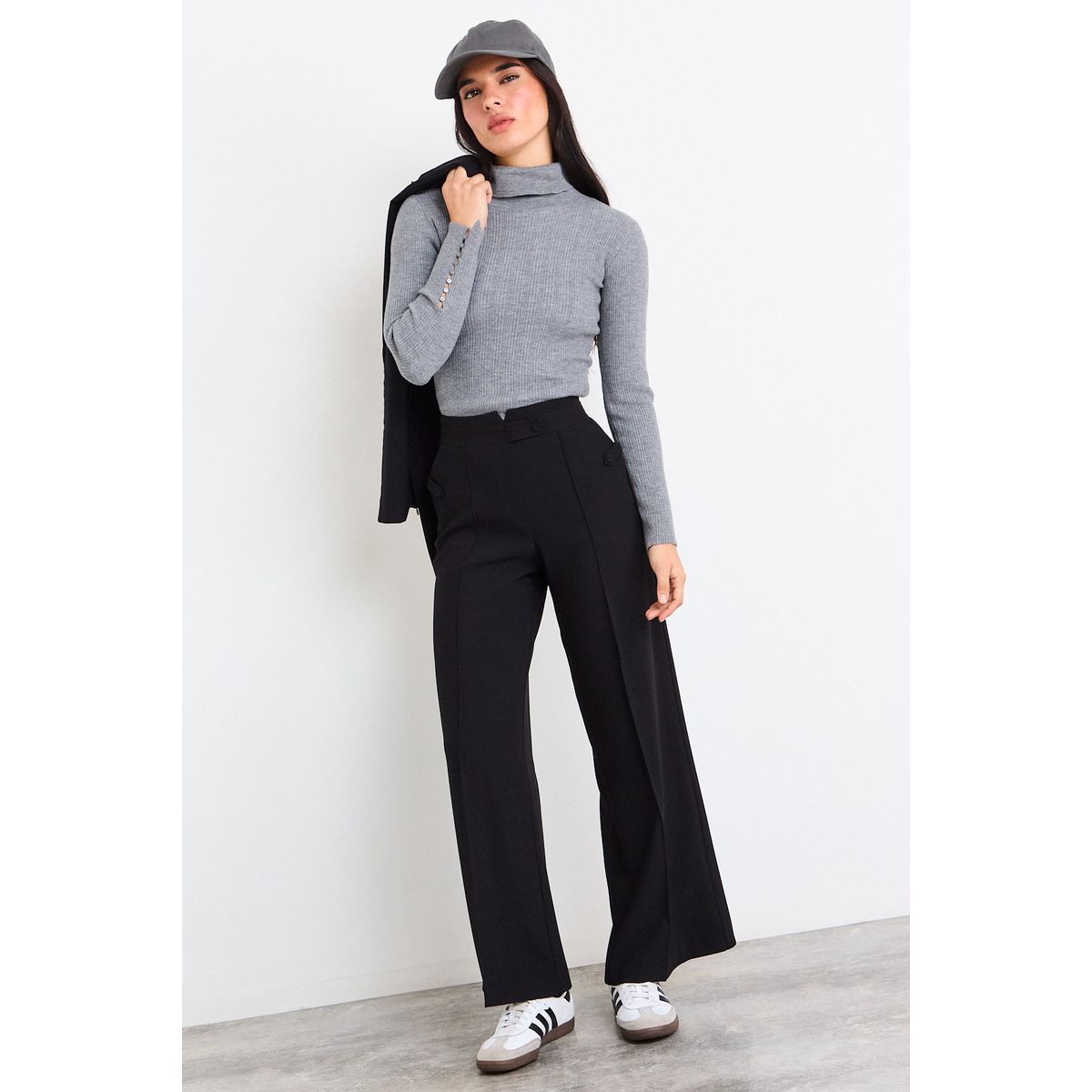 IO - Pantalon Liso Mujer Negro Io