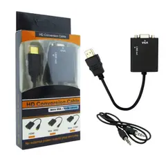 GENERICO - CONVERTIDOR DE HDMI A VGA CON AUDIO INCLUYE CABLE 1x1