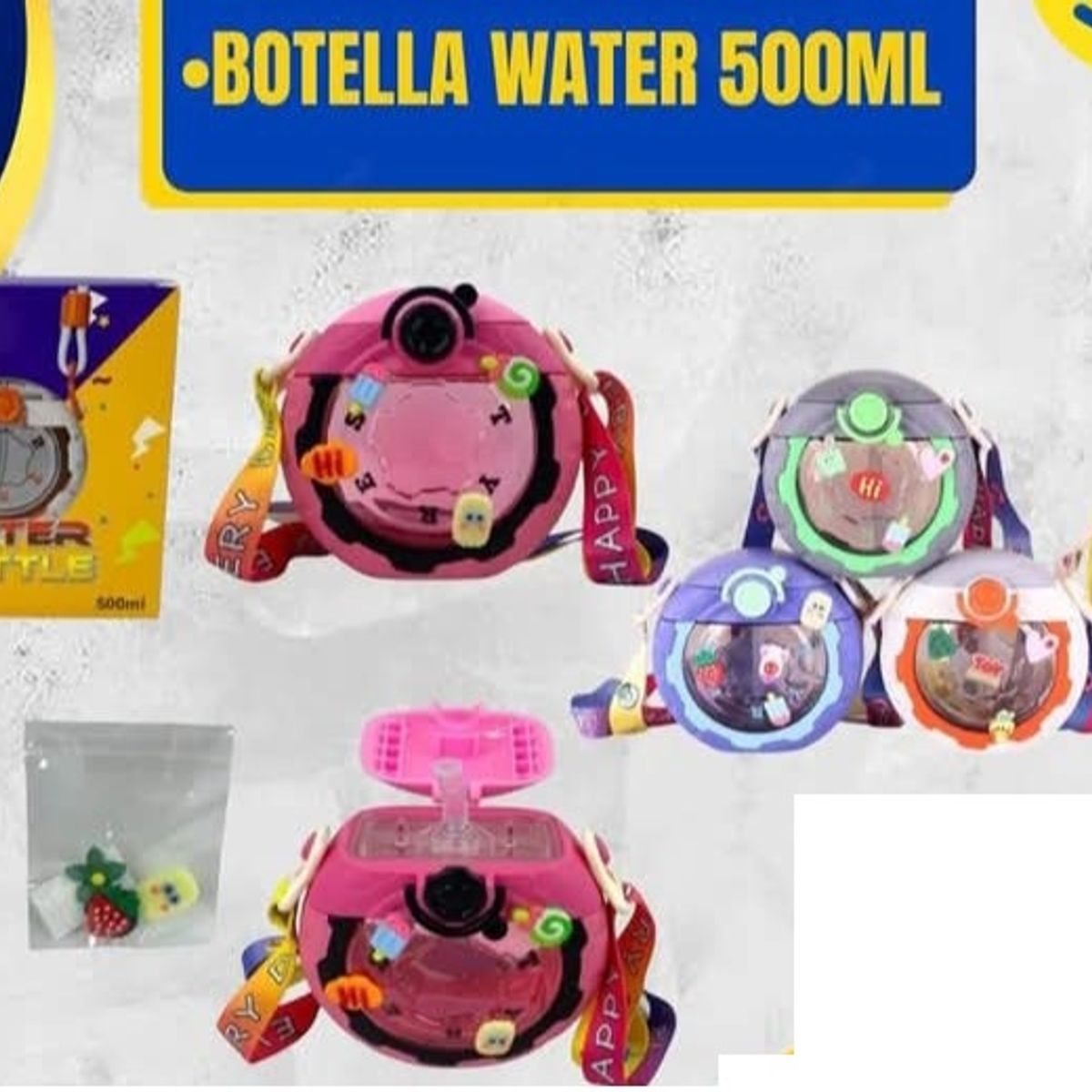 GENERICO - Botella agua Antiderrame 500ml  solo amarillo 1und